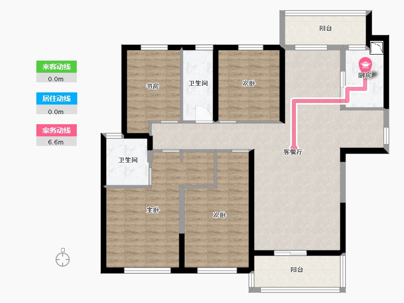 湖南省-长沙市-新城金茂梦想玺悦A2户型147m²-117.00-户型库-动静线