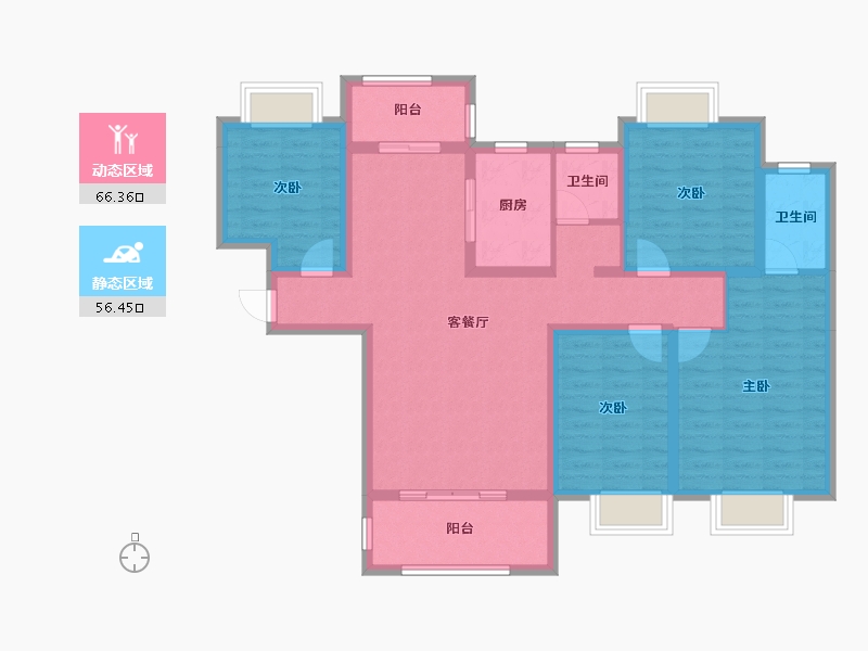 湖南省-株洲市-幸福里-109.06-户型库-动静分区