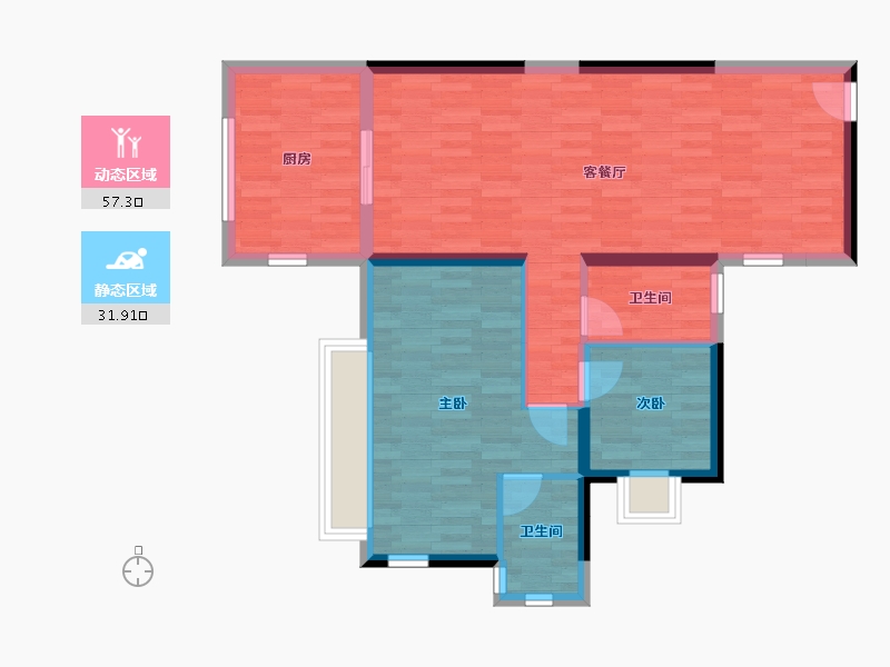 广西壮族自治区-南宁市-天健城-80.12-户型库-动静分区