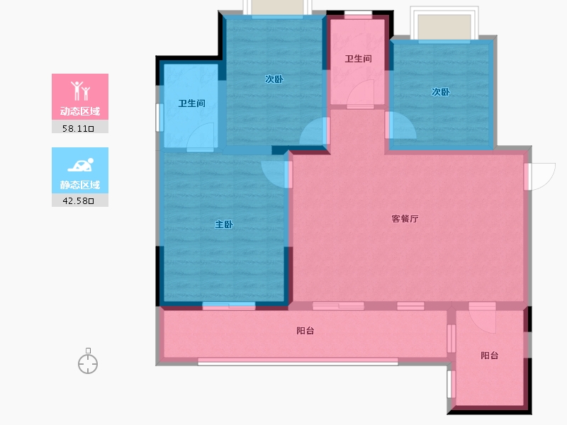 四川省-德阳市-顺兴琥珀城-89.49-户型库-动静分区