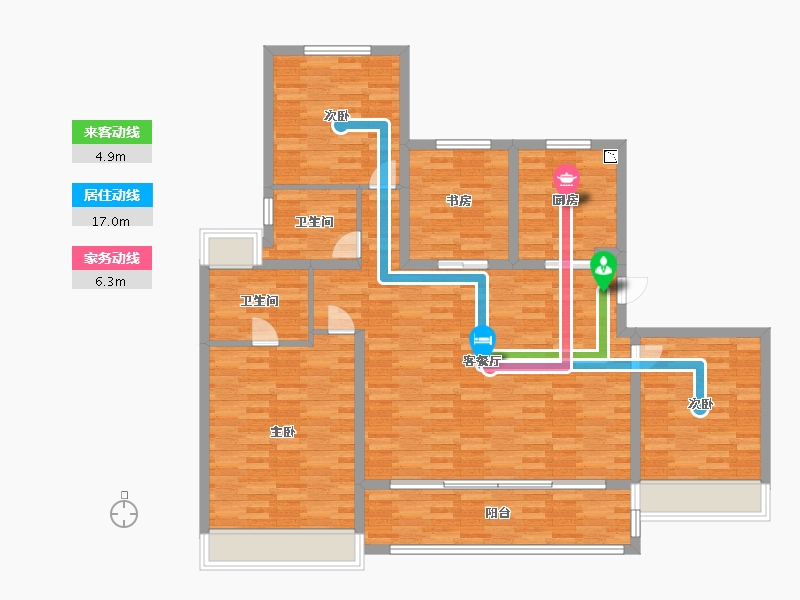 江苏省-苏州市-苏州龙湖熙上-125.00-户型库-动静线