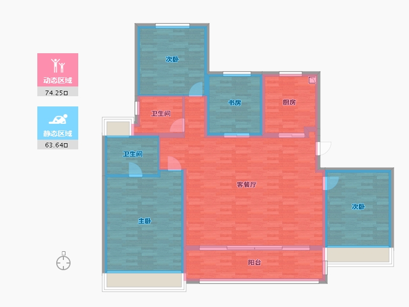 江苏省-苏州市-苏州龙湖熙上-125.00-户型库-动静分区