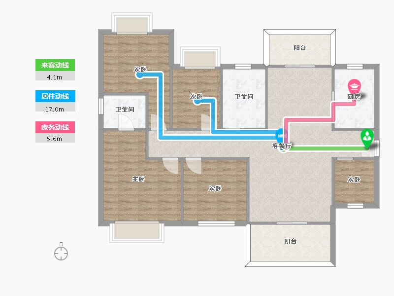 湖南省-长沙市-保利大都汇144平米户型-112.06-户型库-动静线