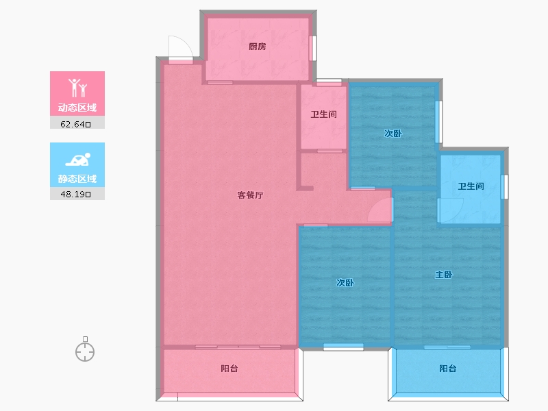 湖南省-长沙市-和立星雅苑3C户型120m²-101.56-户型库-动静分区