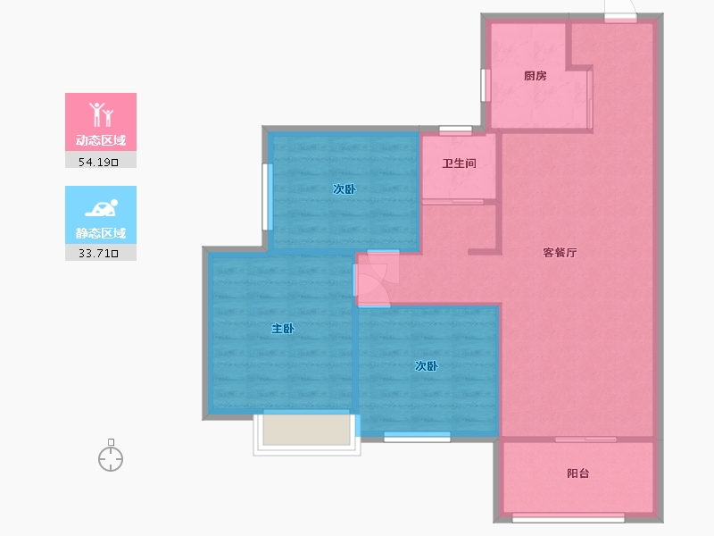 湖南省-长沙市-阳光城尚东湾A1户型100m²-80.00-户型库-动静分区