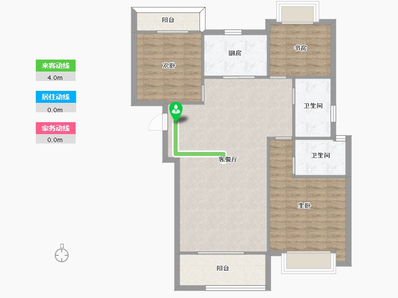 湖南省-长沙市-世茂璀璨天城C户型116m²-92.30-户型库-动静线