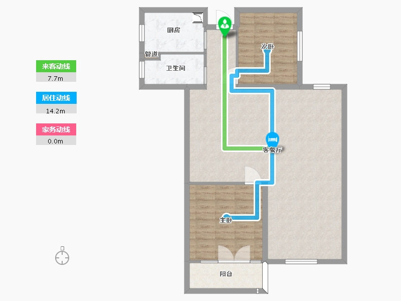 湖南省-长沙市-正荣悦玺C0户型114m²-91.05-户型库-动静线