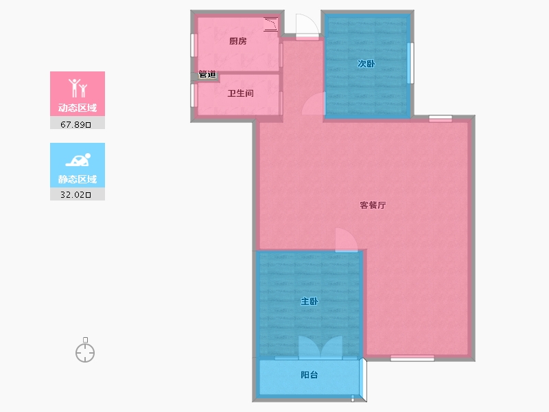 湖南省-长沙市-正荣悦玺C0户型114m²-91.05-户型库-动静分区