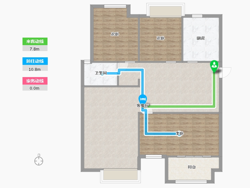 湖南省-长沙市-正荣悦玺A0户型139m²-111.21-户型库-动静线