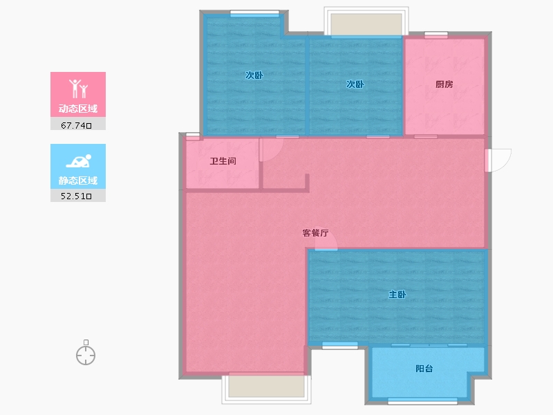 湖南省-长沙市-正荣悦玺A0户型139m²-111.21-户型库-动静分区