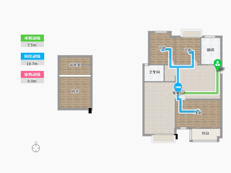 湖南省-长沙市-正荣悦玺A户型150m²-135.25-户型库-动静线