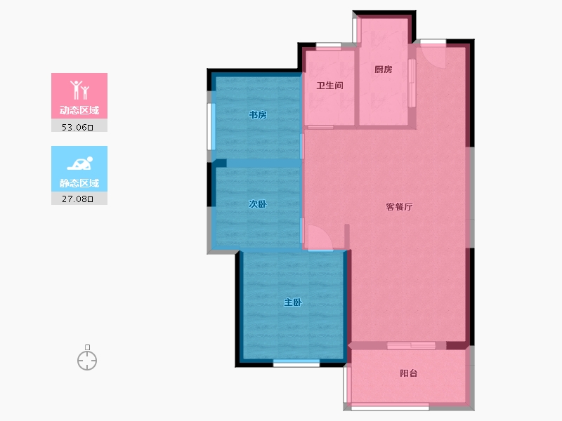 湖南省-长沙市-中建璟和城4号楼,5号楼B3户型101m²-71.88-户型库-动静分区