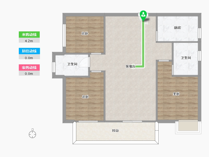 湖南省-长沙市-中建璟和城16，20，19号楼A3户型115m²-88.67-户型库-动静线