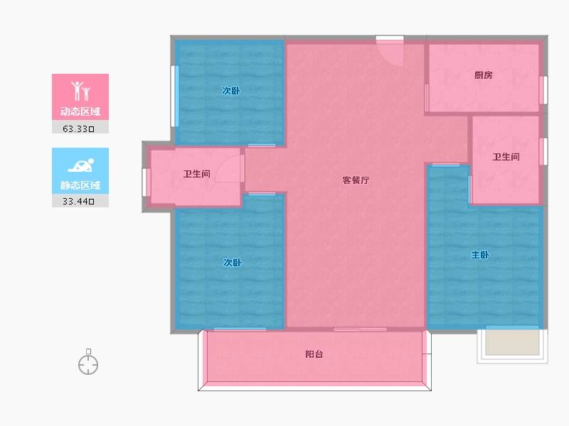 湖南省-长沙市-中建璟和城16，20，19号楼A3户型115m²-88.67-户型库-动静分区