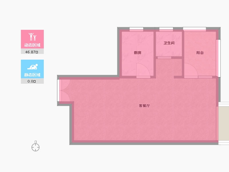 湖南省-长沙市-中煤和悦府D1户型58m²-42.54-户型库-动静分区