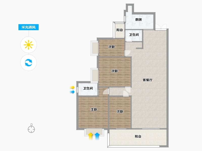 湖南省-长沙市-中建江山壹号4,190㎡户型-154.41-户型库-采光通风