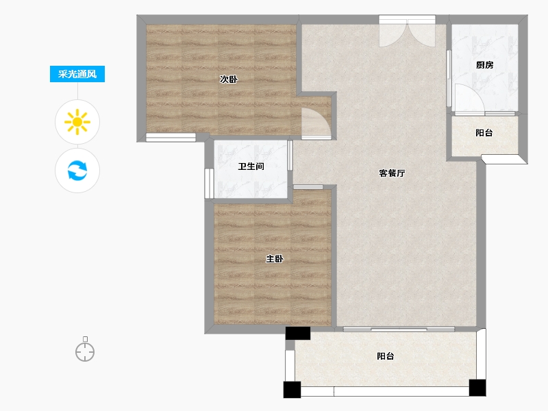 湖南省-长沙市-金谷豪庭A2户型88m²-70.40-户型库-采光通风