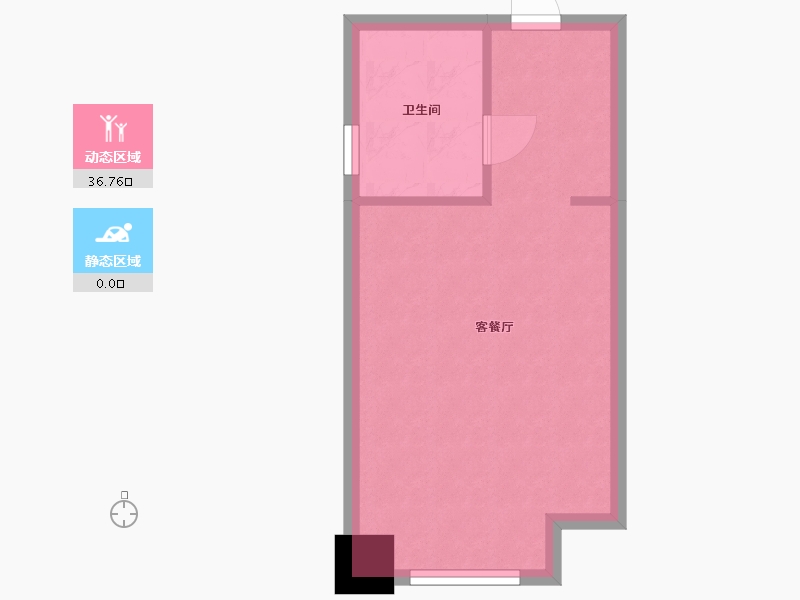 湖南省-长沙市-阳光城檀府D户型41m²-33.00-户型库-动静分区