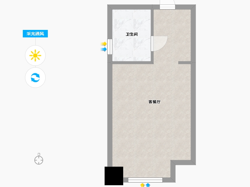 湖南省-长沙市-阳光城檀府D户型41m²-33.00-户型库-采光通风