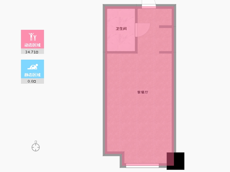 湖南省-长沙市-阳光城檀府3号楼E户型39m²-31.11-户型库-动静分区