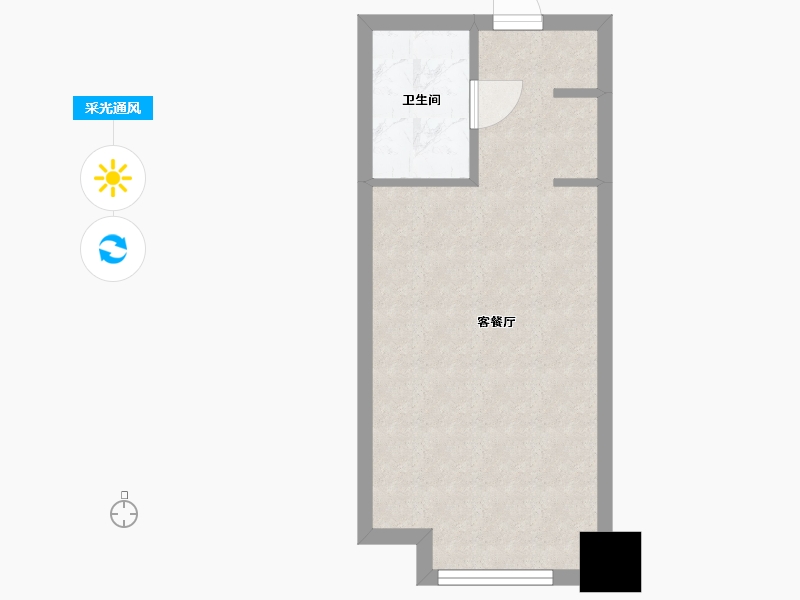 湖南省-长沙市-阳光城檀府3号楼E户型39m²-31.11-户型库-采光通风