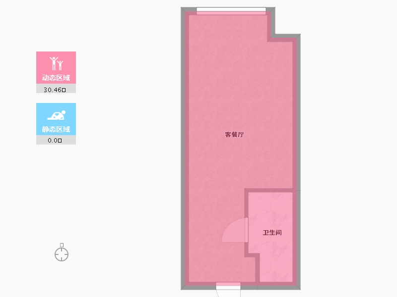 湖南省-长沙市-阳光城檀府3号楼H户型34m²-27.28-户型库-动静分区