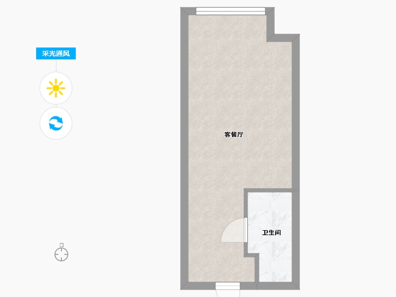 湖南省-长沙市-阳光城檀府3号楼H户型34m²-27.28-户型库-采光通风