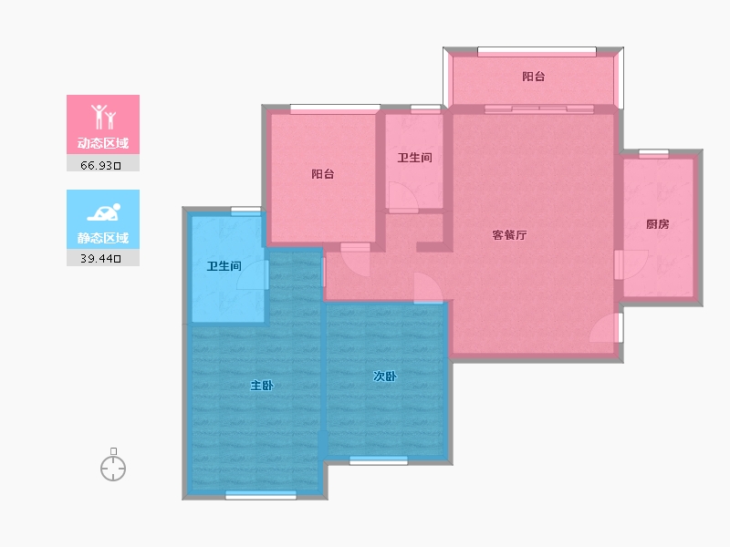 湖南省-长沙市-怡海星城三期C1户型121m²-95.24-户型库-动静分区