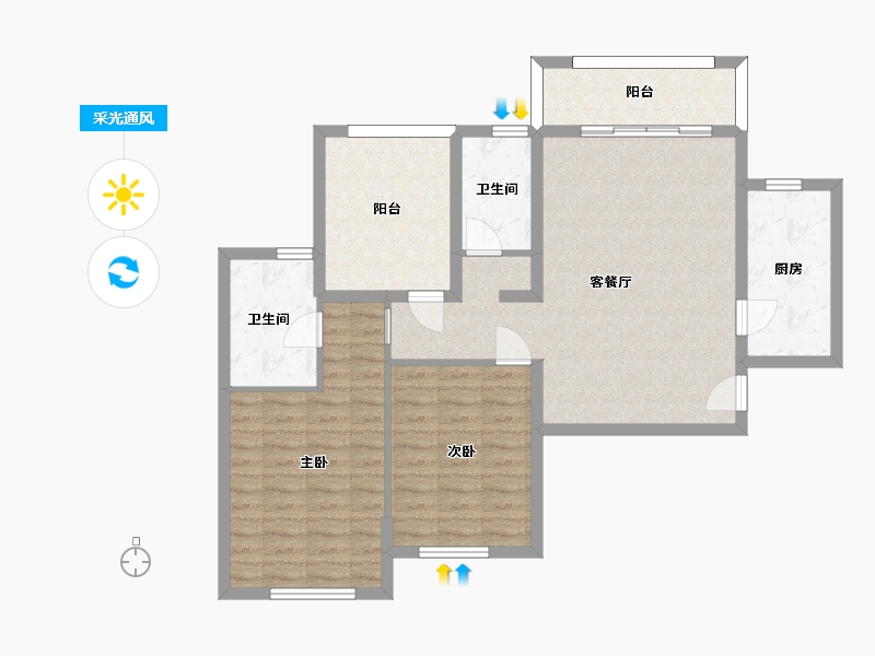 湖南省-长沙市-怡海星城三期C1户型121m²-95.24-户型库-采光通风