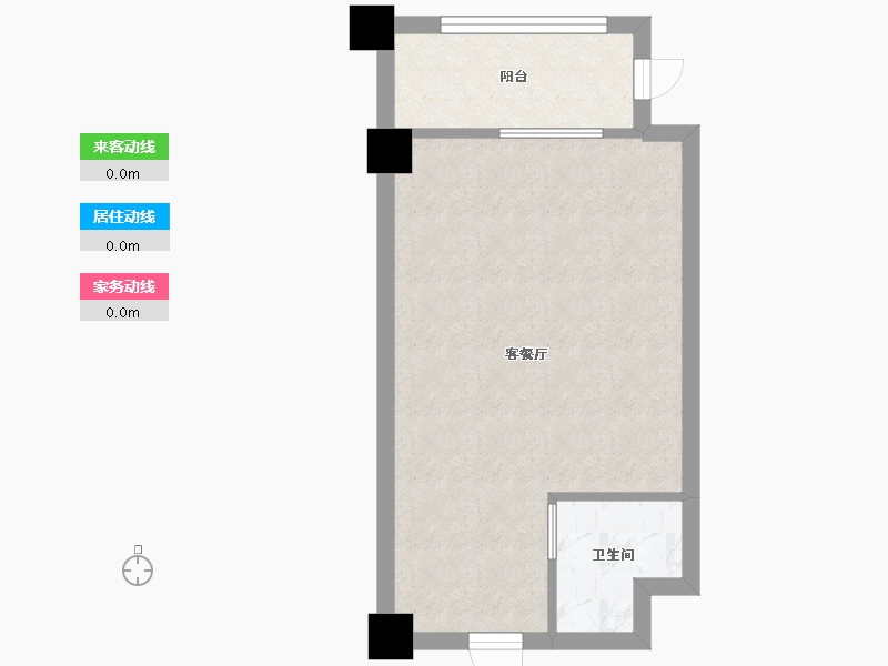 湖南省-长沙市-鑫远悦时代A4户型44m²-34.87-户型库-动静线