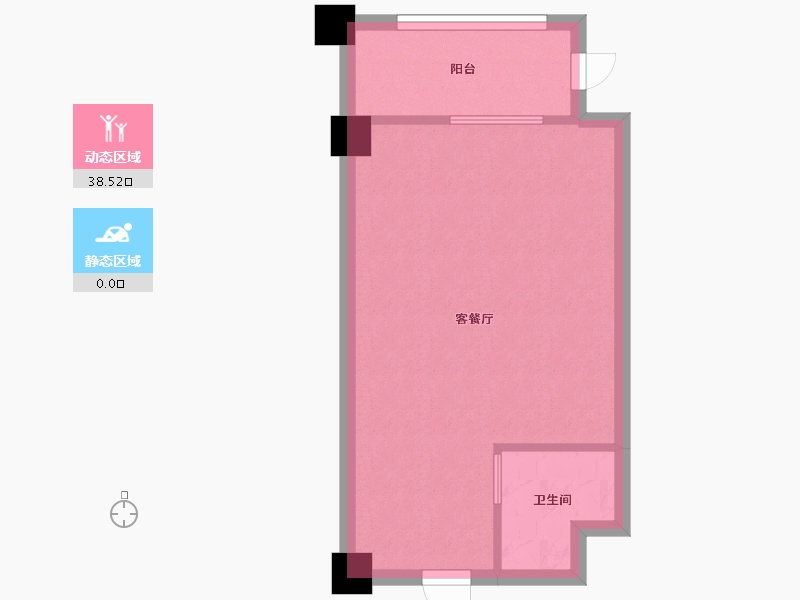 湖南省-长沙市-鑫远悦时代A4户型44m²-34.87-户型库-动静分区