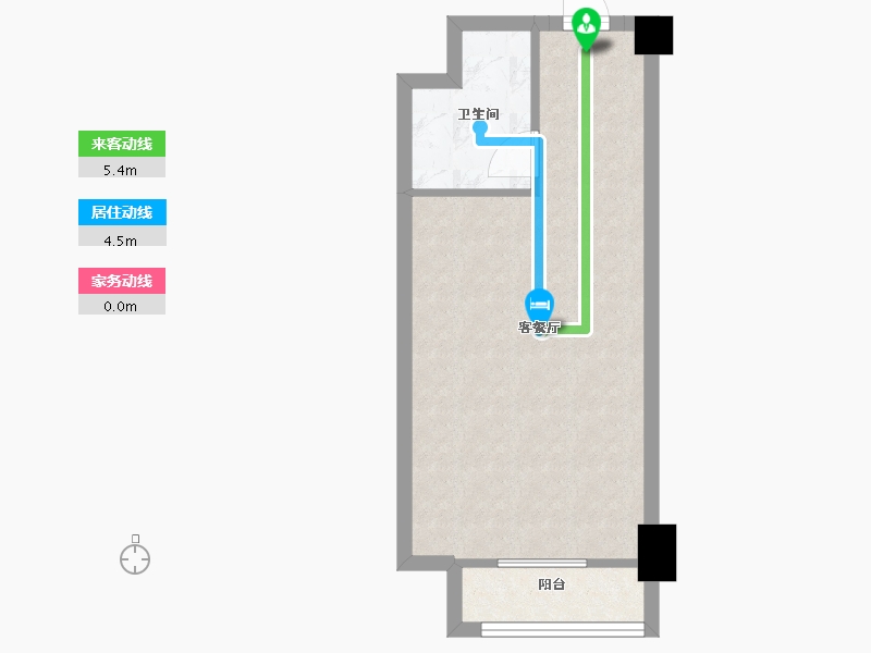 湖南省-长沙市-鑫远悦时代1号楼,1栋A4户型47m²-37.82-户型库-动静线