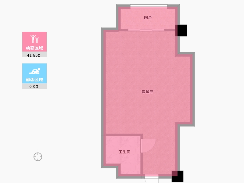 湖南省-长沙市-鑫远悦时代2号楼,2栋A7户型47m²-38.03-户型库-动静分区