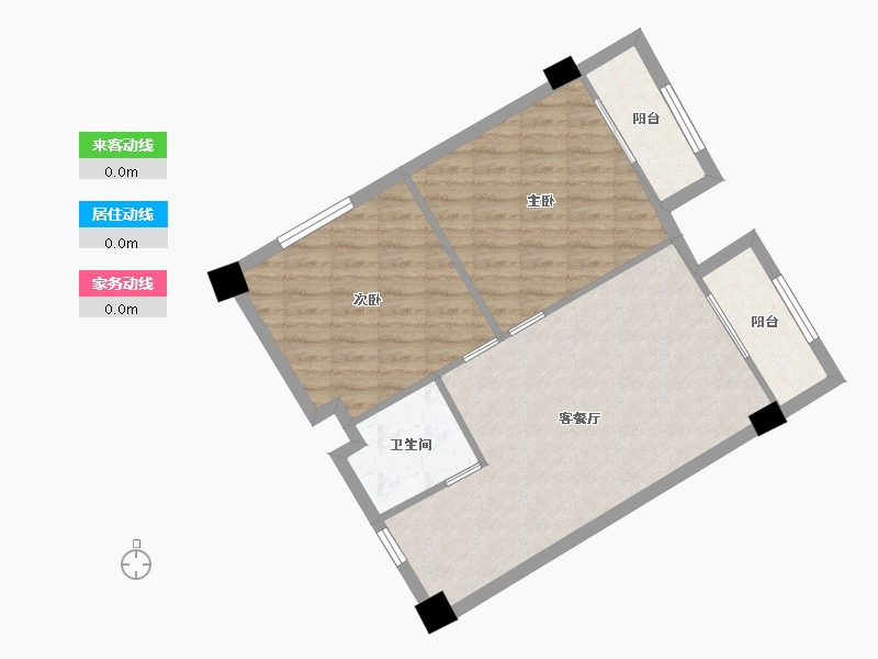 湖南省-长沙市-鑫远悦时代A2次户型86m²-68.60-户型库-动静线