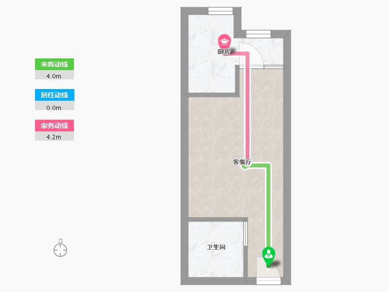 湖南省-长沙市-果遇微住宅B1户型36m²-24.16-户型库-动静线