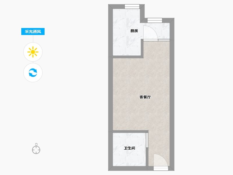 湖南省-长沙市-果遇微住宅B1户型36m²-24.16-户型库-采光通风