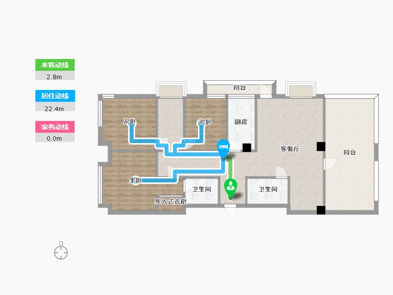 四川省-成都市-麓山国际社区悦庭1-11-14户型建面135m2-122.90-户型库-动静线