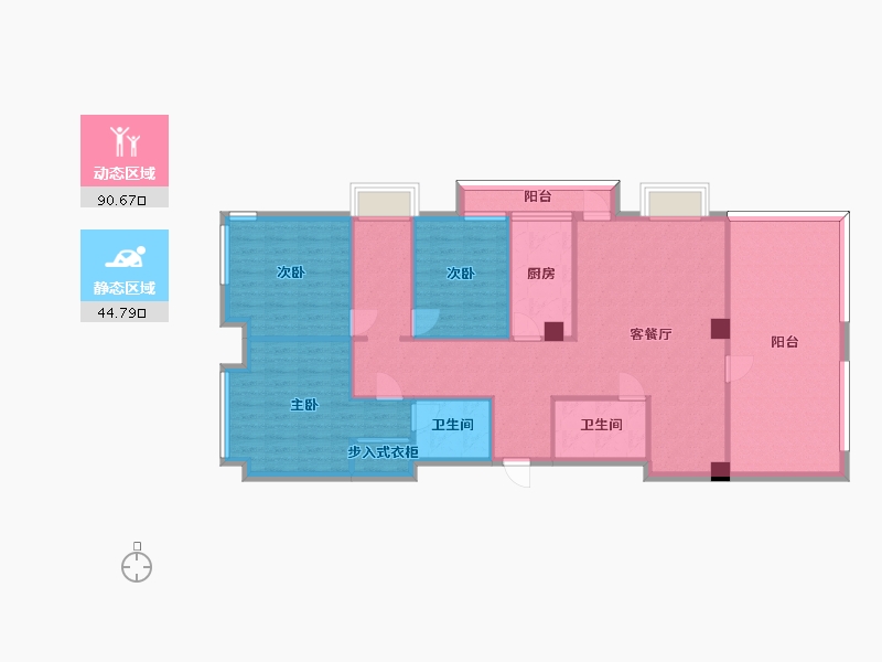 四川省-成都市-麓山国际社区悦庭1-11-14户型建面135m2-122.90-户型库-动静分区