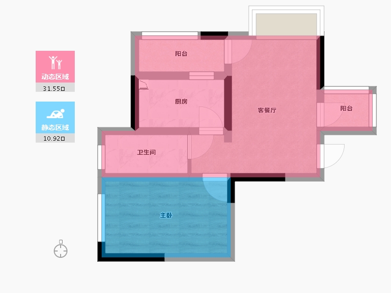 四川省-成都市-空港云尚建面47m2-36.16-户型库-动静分区