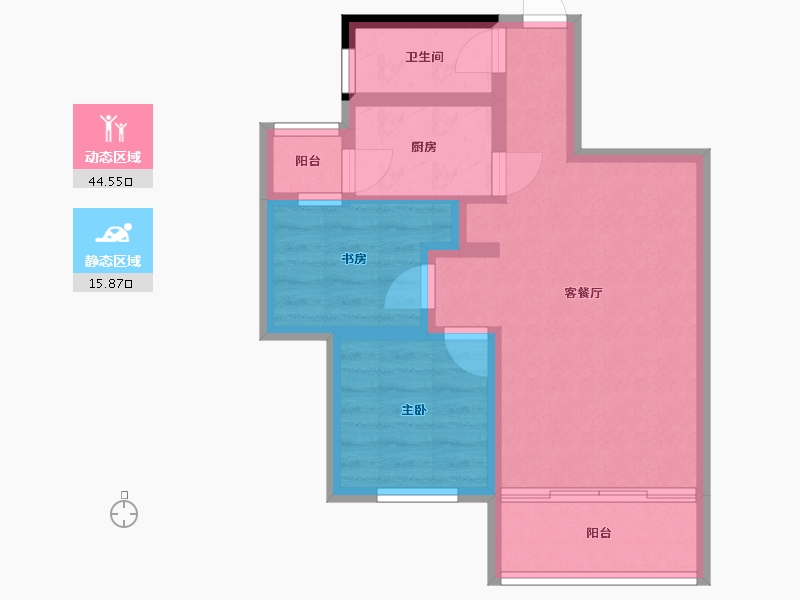 四川省-成都市-空港云尚建面69m2-52.98-户型库-动静分区