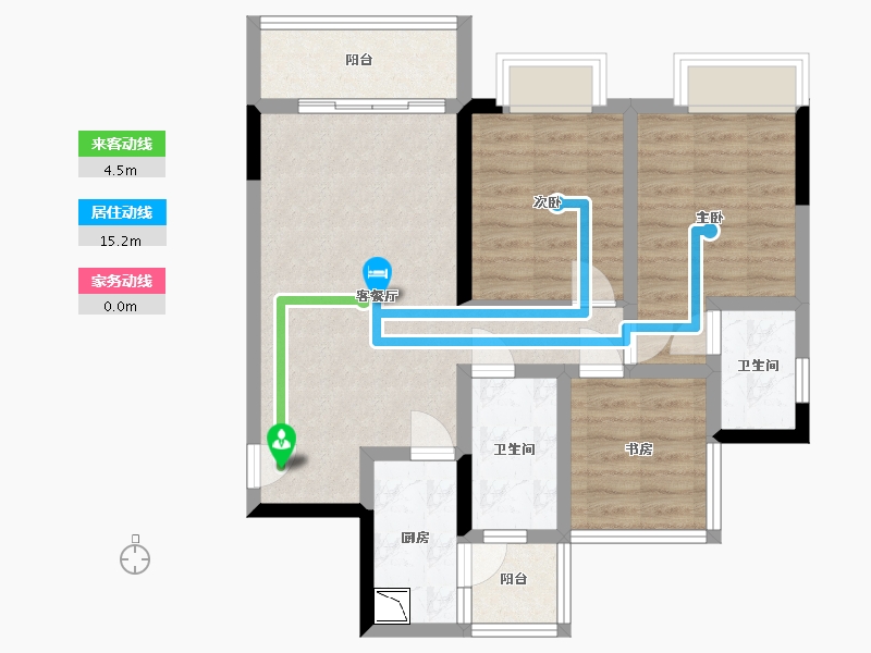 四川省-成都市-空港云尚建面97m2-73.71-户型库-动静线