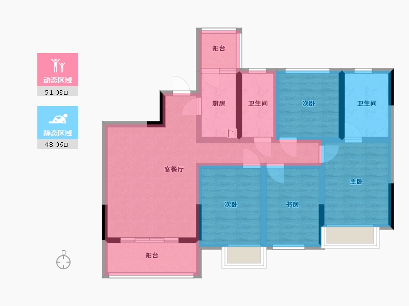 四川省-成都市-空港云尚建面115m2-85.92-户型库-动静分区