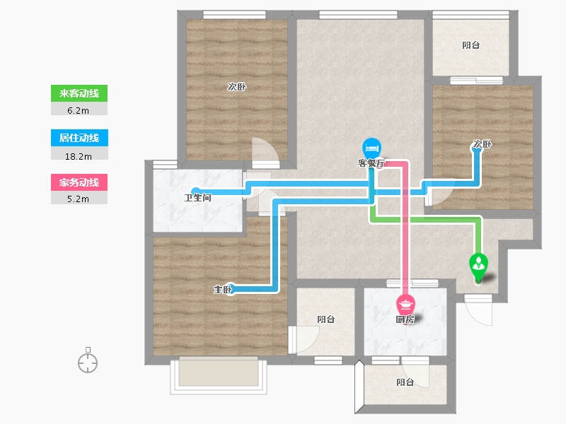 四川省-成都市-橡树华庭2号楼,3号楼建面117m2-89.66-户型库-动静线