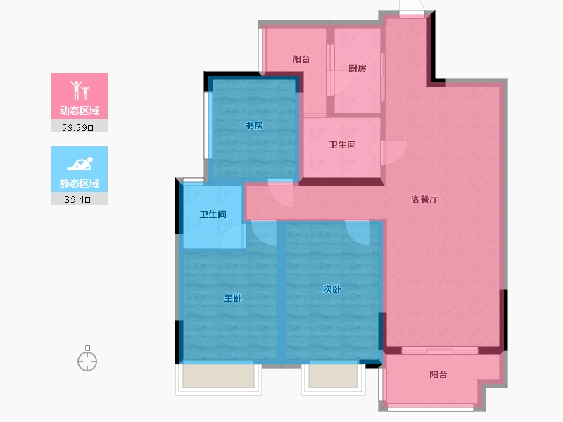 四川省-成都市-橡树华庭1号楼2号楼,3号楼建面112m2-87.84-户型库-动静分区