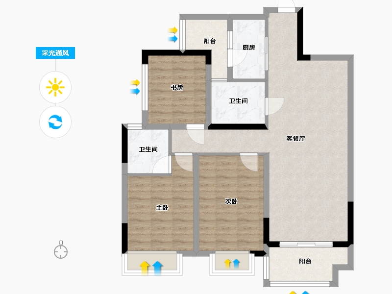 四川省-成都市-橡树华庭1号楼2号楼,3号楼建面112m2-87.84-户型库-采光通风