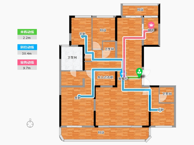 四川省-成都市-国宾锦麟天玺7号楼建面240m2-193.90-户型库-动静线