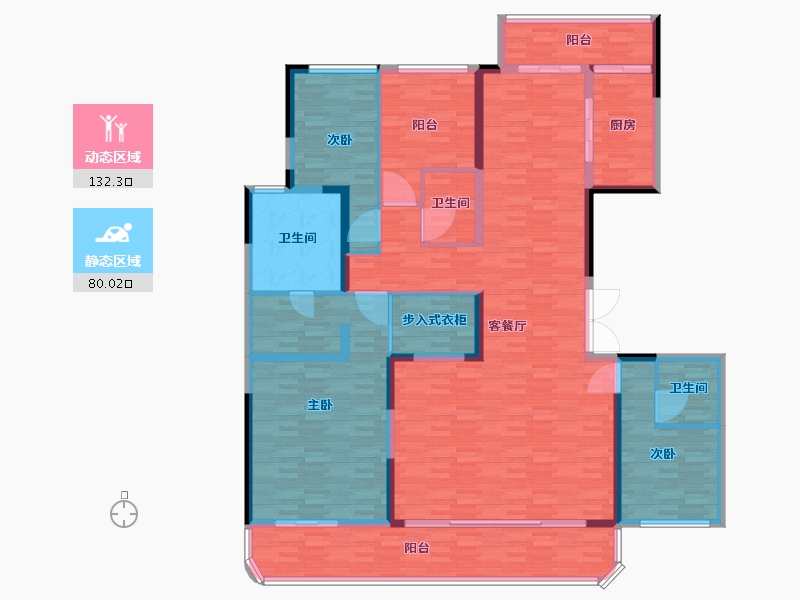 四川省-成都市-国宾锦麟天玺7号楼建面240m2-193.90-户型库-动静分区