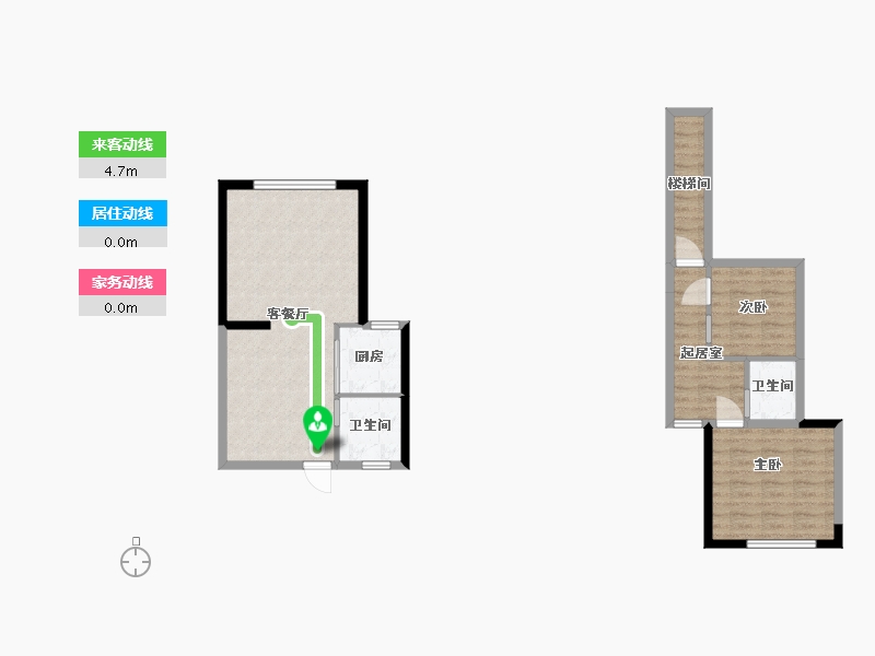 湖南省-长沙市-凯乐国际城D1户90m²-72.00-户型库-动静线