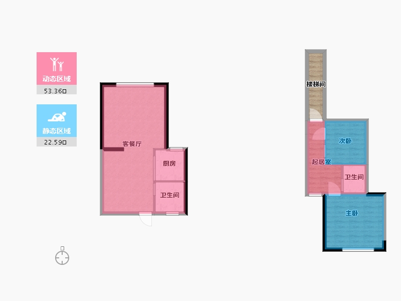 湖南省-长沙市-凯乐国际城D1户90m²-72.00-户型库-动静分区