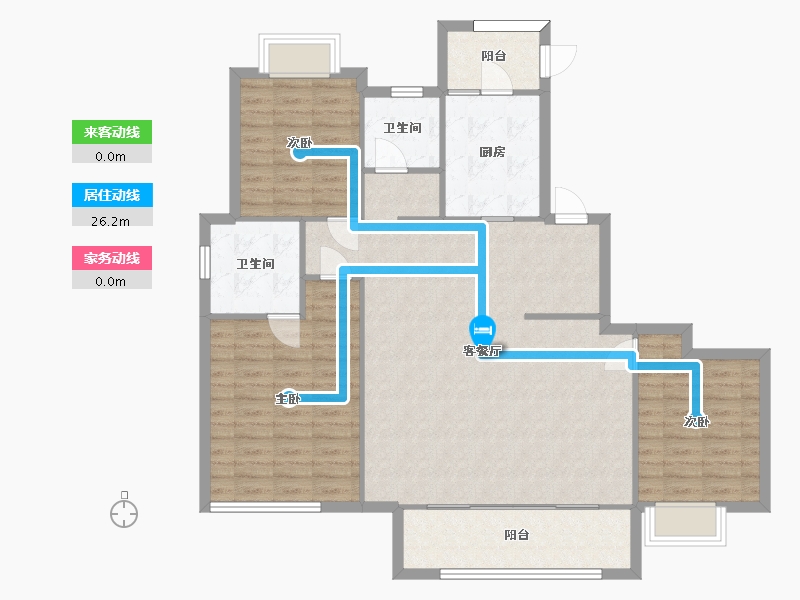 湖南省-长沙市-新城和樾144㎡户型-115.00-户型库-动静线